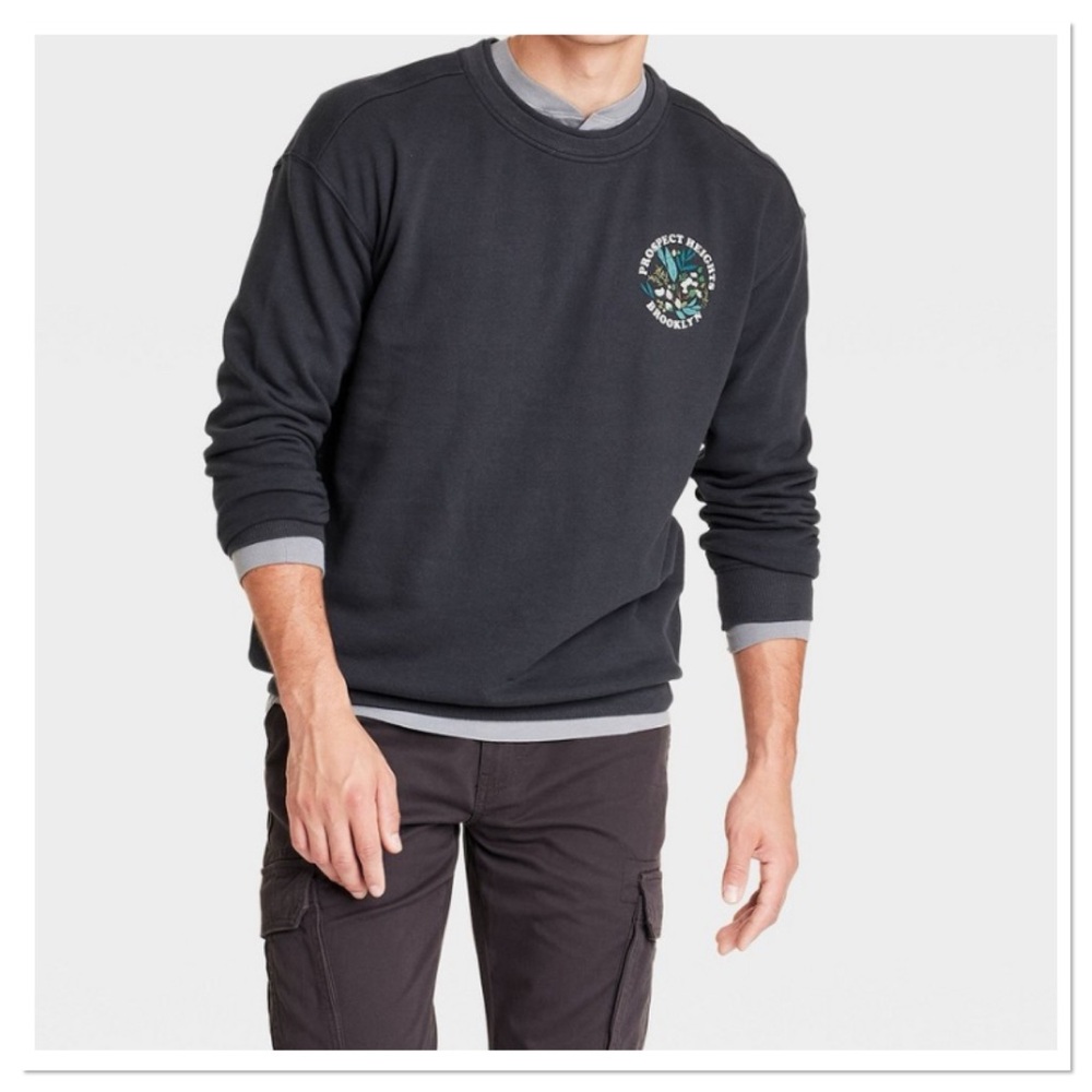 Men’s French Terry Pullover Sweatshirt Goodfellow & Co Charcoal